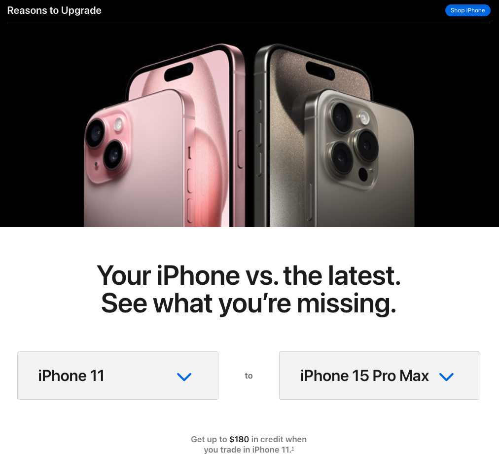 iphone karşılaştırma 